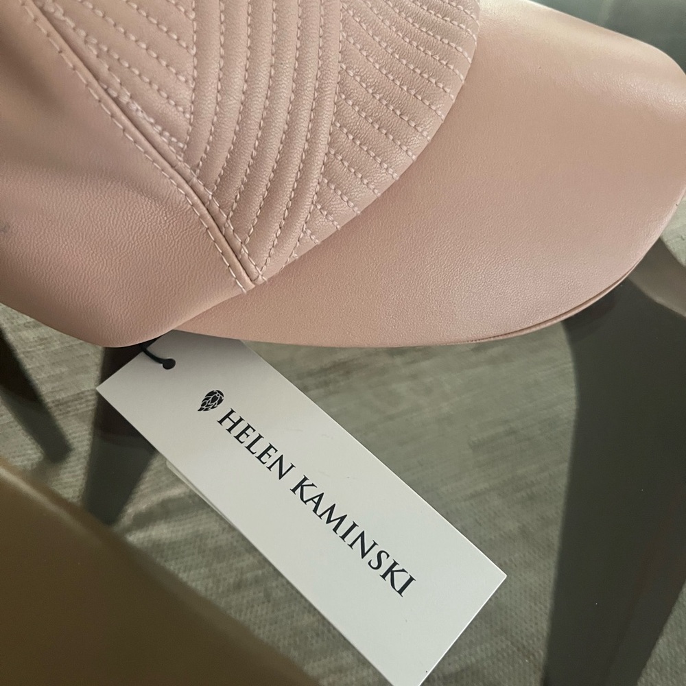 Helen Kaminski Blush Pink Leather Baseball Cap